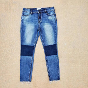 PacSun Women's Two Tone Blue Raw Hem Super Stretch Ankle Jeggings Size 29 NWOT